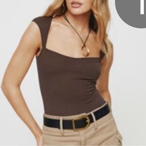 Princess Polly Halia Bodysuit Brown